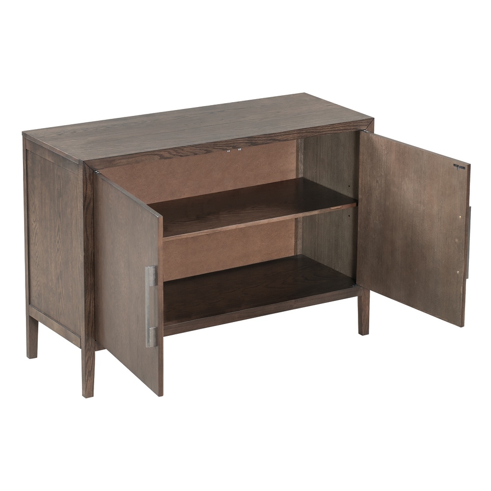 Storage Cabinet  Sideboard Wooden Cabinet with 2 Metal Handles and 2 Doors for Hallway/Entryway/Living Room/Bedroom