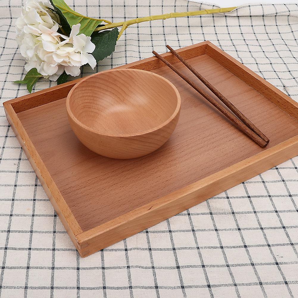 Rectangle Wooden Tea Cup Tray Coffee Plate Holder Snack Serving Tableware Storage Tray