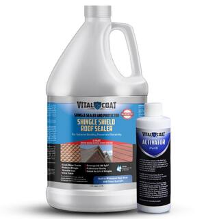 VITAL COAT 1 Gal. Clear Matt 100% Acrylic Shingle Shield Roof Coating for Asphalt Fiberglass and Clay Shingles VCSS1G