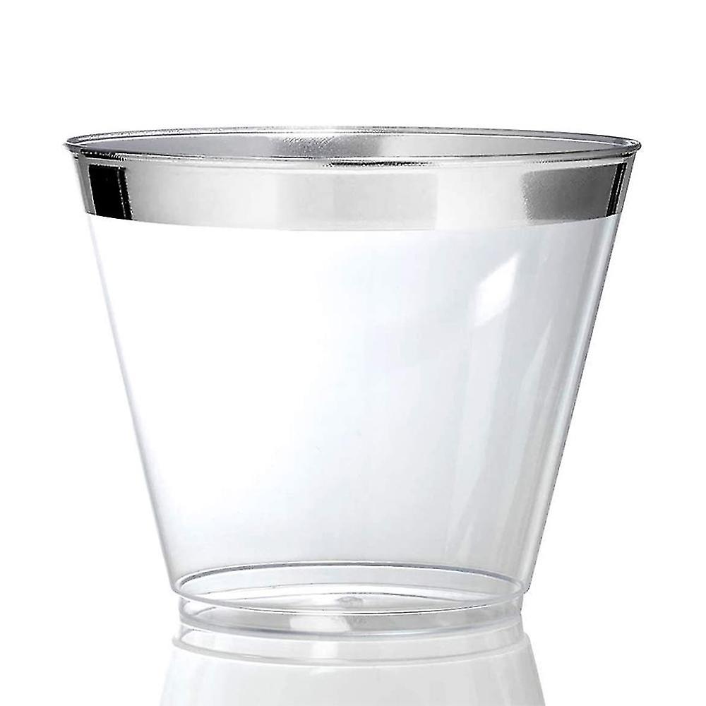 50 Pack - 9 Oz Glass，sturdy Rimmed S Clear