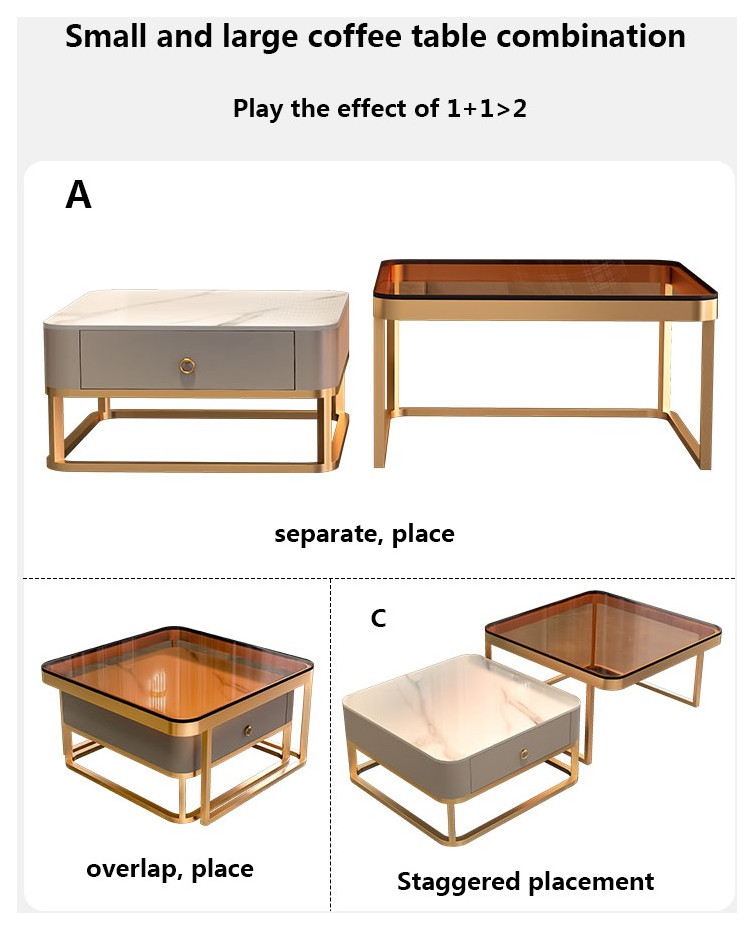 Gold/Black Nordic Coffee Table For Living Room   Modern   Coffee Table Sets   by Miron Demid LLC  Houzz