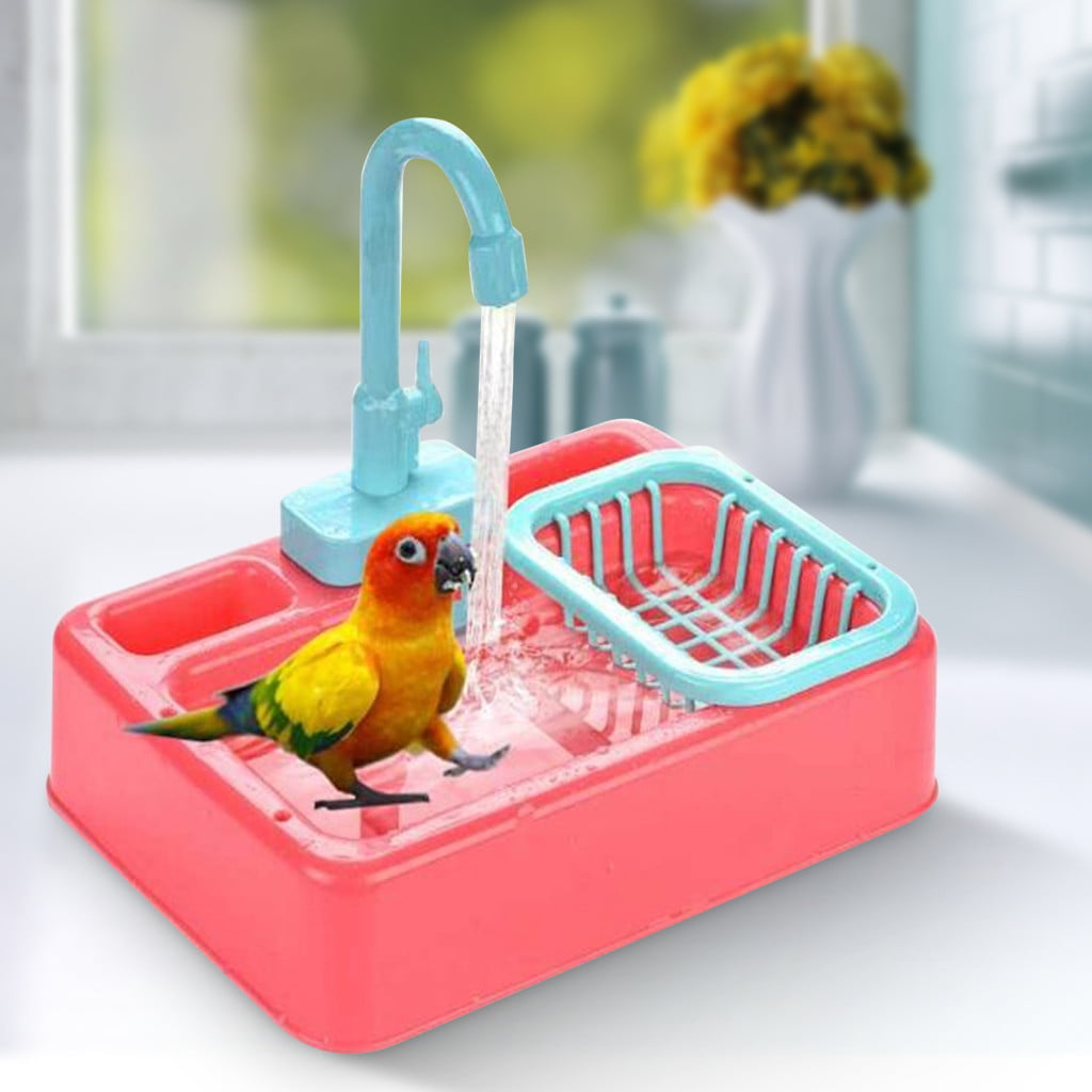 Bird Bathtub， Parrot Automatic Bathtub With Faucet， Bird Shower Bathtub For Pet