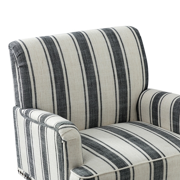 Geltrude Classic Upholstered Striped Armchair With Nailhead Trim Set of 2 by HULALA HOME