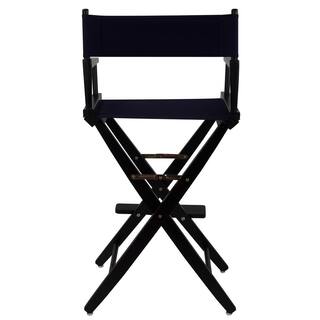 American Trails 30 in. Extra-Wide Black Wood FrameNavy Canvas Seat Folding Directors Chair 206-32032-10