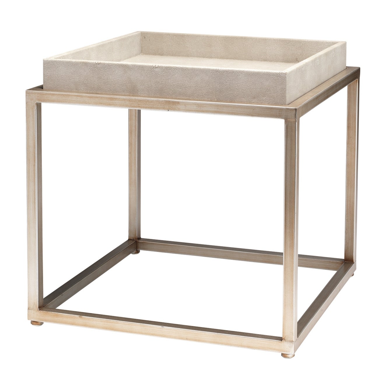 Alden Décor Ace Faux Shagreen Square Side Table