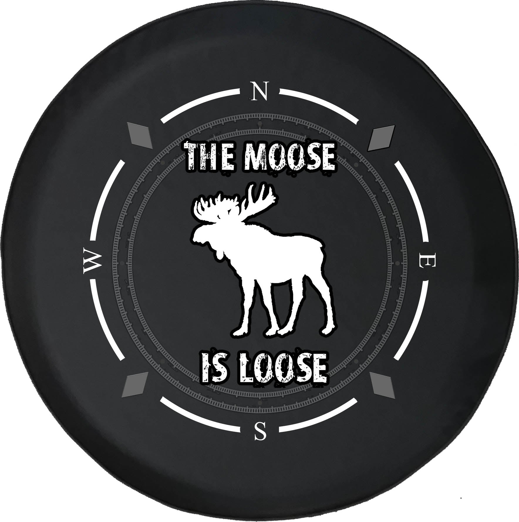 Spare Tire Cover Compass The Moose is Loose Camping Wheel Covers Fit for SUV accessories Trailer RV Accessories and Many Vehicles