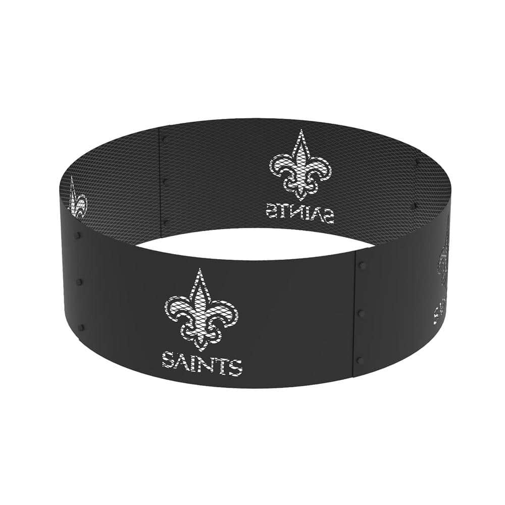 BLUE SKY OUTDOOR LIVING Decorative NFL 36 in. x 12 in. Round Steel Wood Fire Pit Ring - New Orleans Saints FR361208-SAINTS