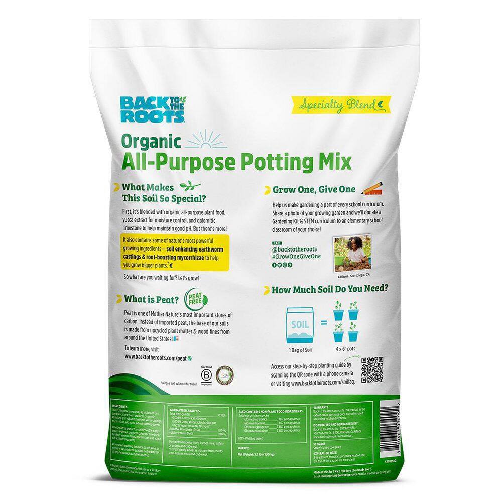 Back to the Roots 8-Pack: All-Purpose Potting Mix 6 Quarts 47006