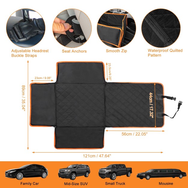 Unique Bargains 5 Layer 600d Oxford Cloth With Side Flaps Front Seat Full Protection Dog Car Seat Cover Black 1 Pc