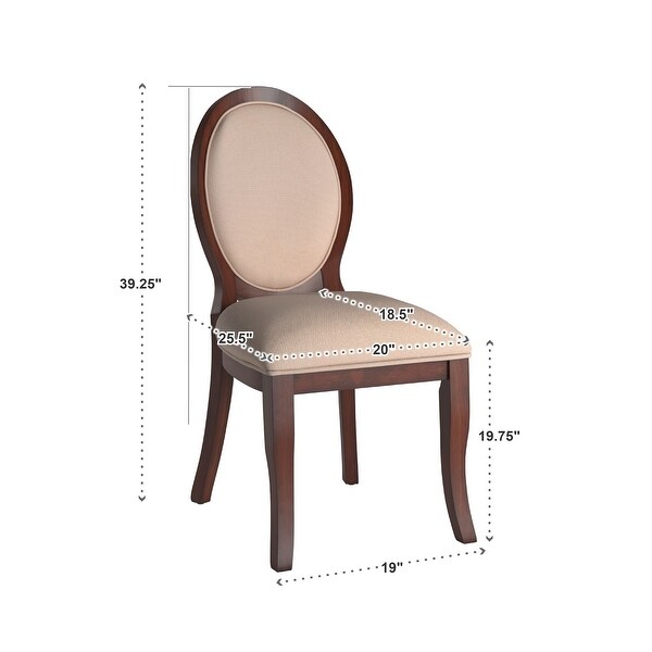 Verdiana Rich Brown Cherry Finish Oval Dining Chair (Set of 2) by iNSPIRE Q Classic