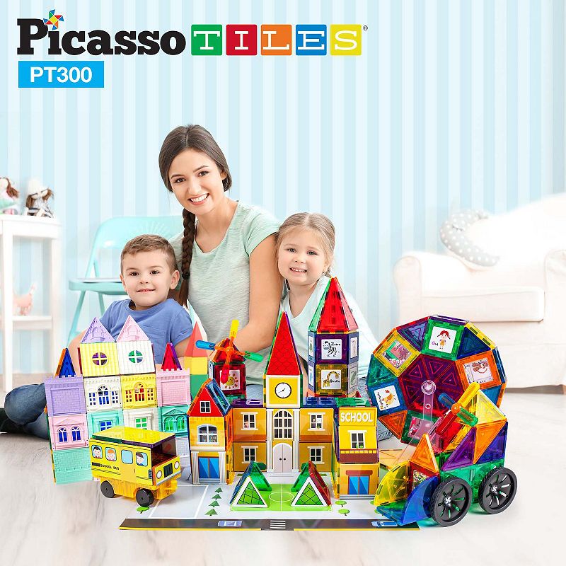 3-in-1 Theme 300pc Magnetic Building Block Tile Set