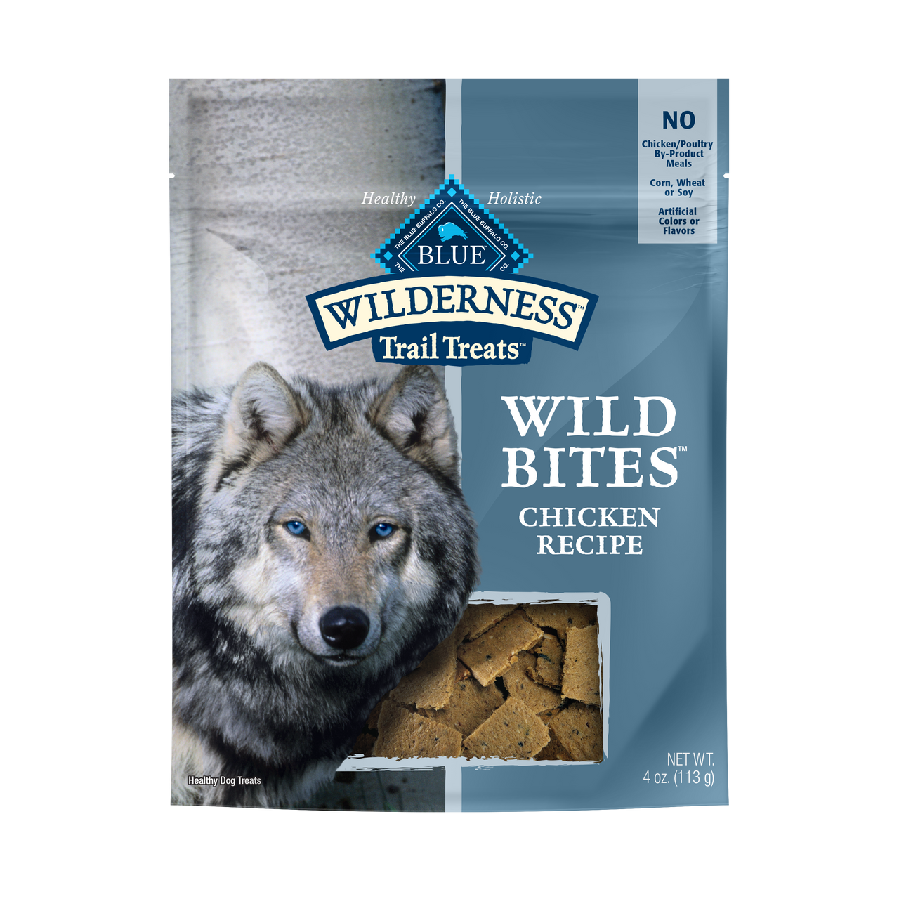 Blue Buffalo Wilderness Grain-Free Chicken Bites Trail Treats， 4 Oz. Bag