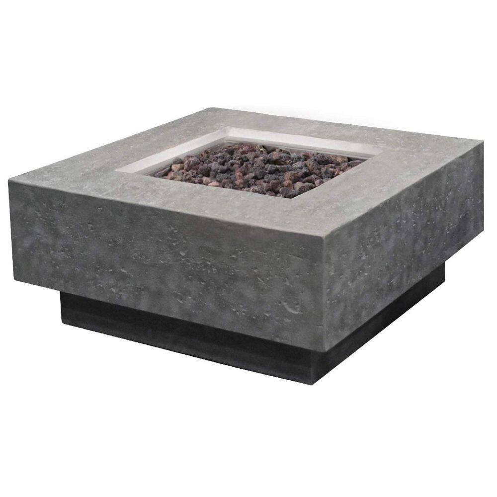 ENVELOR:Envelor Elementi Manhattan 36 in. x 36 in. Square Concrete Propane Fire Pit Table with Lava Rock ENV-OFG103-LP