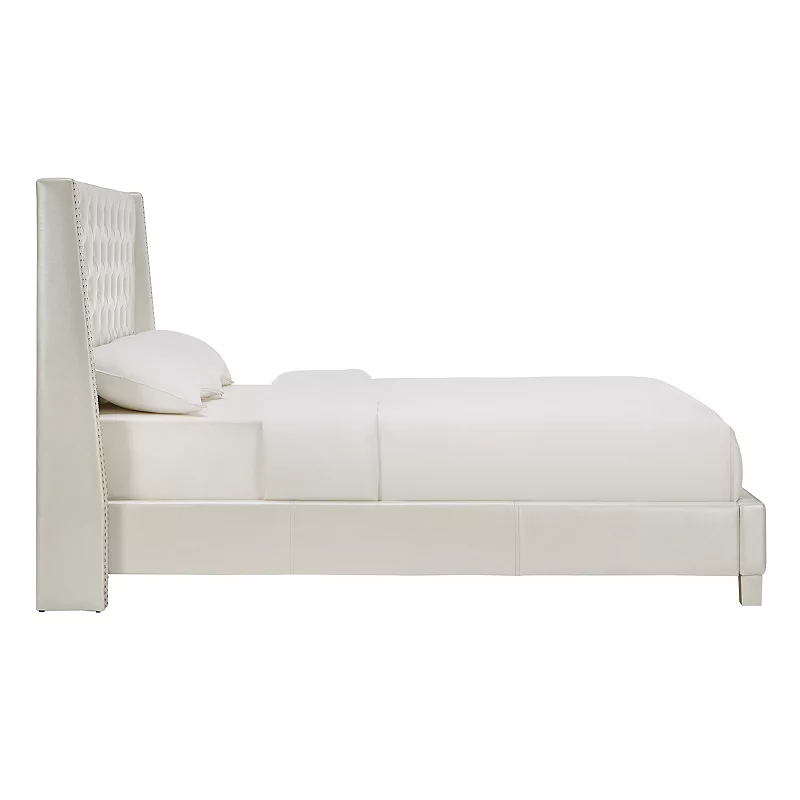 HomeVance Violette Faux Crystal Tufted Wingback Bed