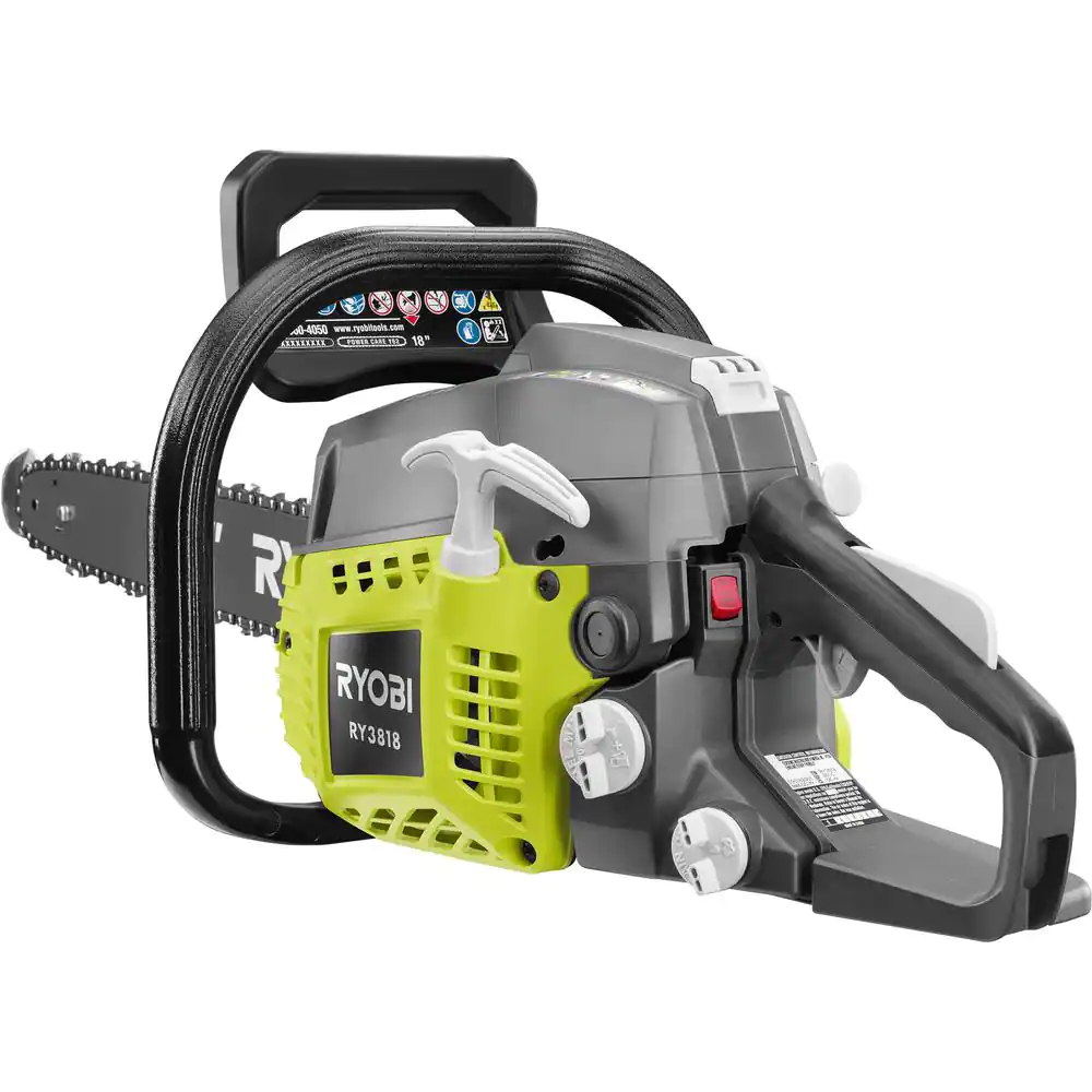 RYOBI RY3818 18 in. 38cc 2-Cycle Gas Chainsaw with Heavy Duty Case