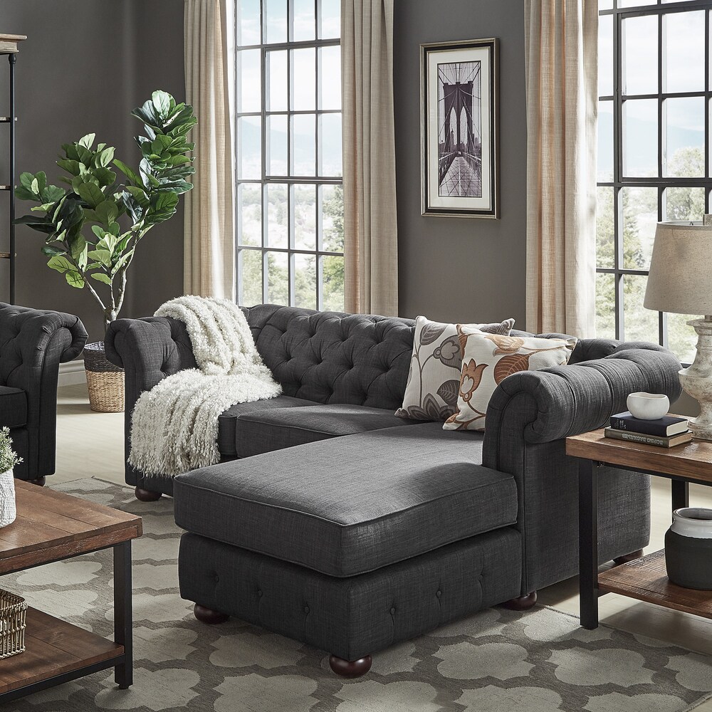 Knightsbridge Tufted Scroll Arm Chesterfield 3 Seat Sofa and Chaise by iNSPIRE Q Artisan