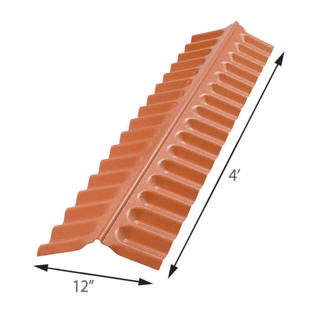Suntop 4 ft. Sedona Brick Polycarbonate Ridge Cap Flashing 109286
