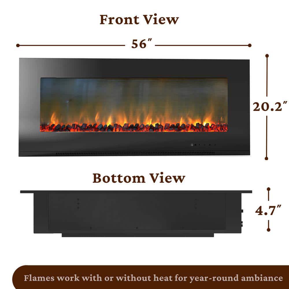 Cambridge Metropolitan 56 in WallMount Electic Fireplace in Black