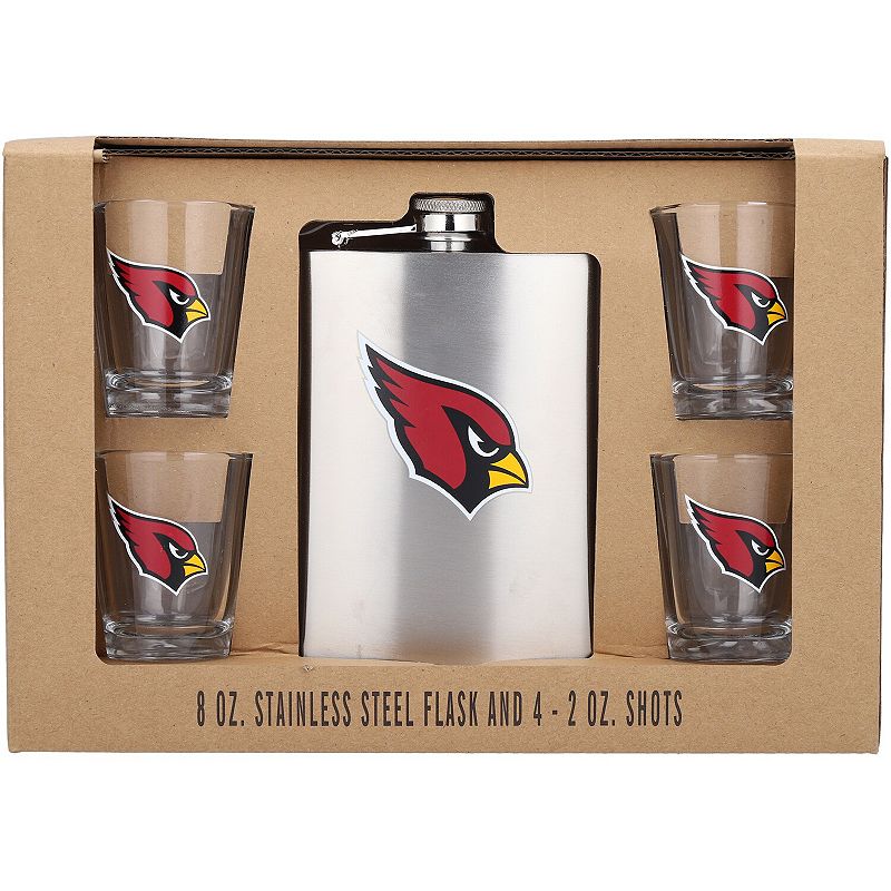 Arizona Cardinals 8oz. Stainless Steel Flask and 2oz. Shot Glass Set