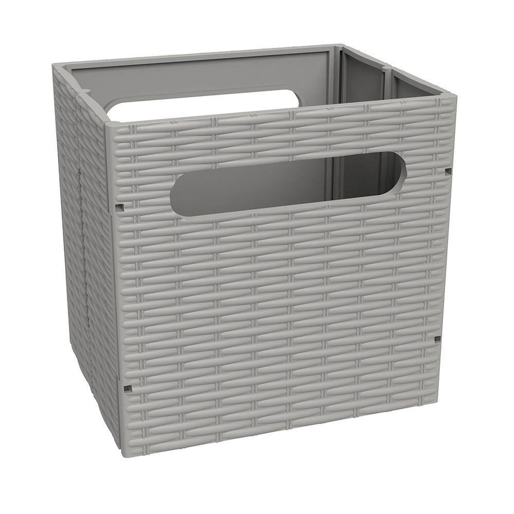 ClosetMaid 7 in. H x 7.24 in. W x 5.97 in. D Gray Plastic Mini Cube Storage Bin (2-Pack) 5439