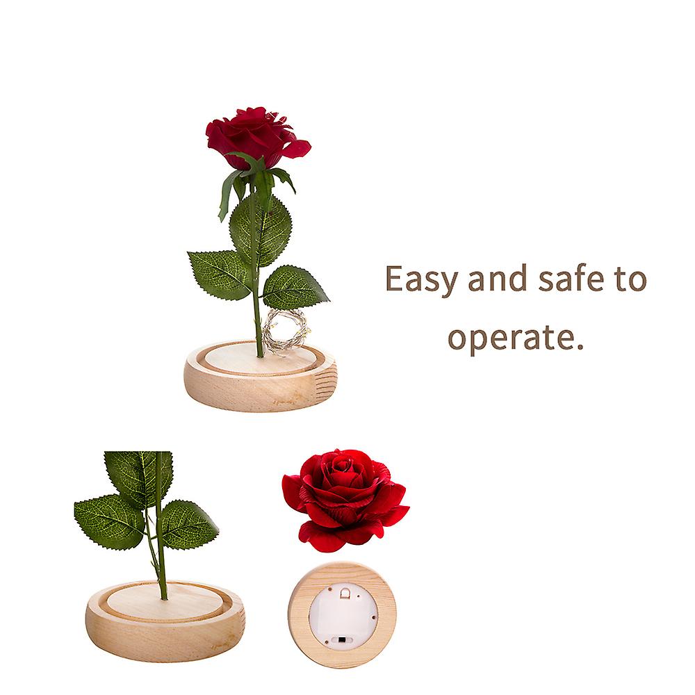 Glass Cover Internal Rose Diy Decoration Lamp Ktv Romantic Led Atmosphere Small Night Light Valentine's Day Gift No.263271