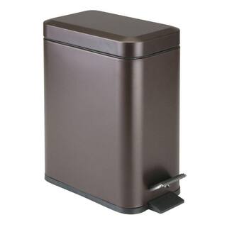 Dracelo 1.3 Gal. Bathroom Small Metal Lidded Step Trash Can with Removable Liner Bucket in Bronze B079B9LX6N