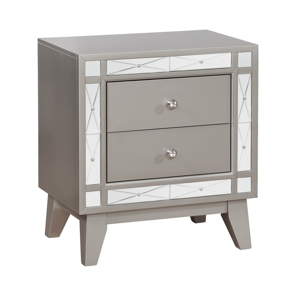 Briarley Metallic Mercury 3 piece Bedroom Set with 2 Nightstands