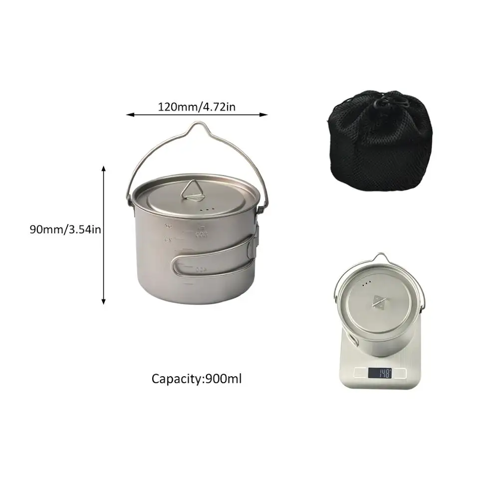 Outdoor activties Camping cup titanium outdoor cooking pot for hiking