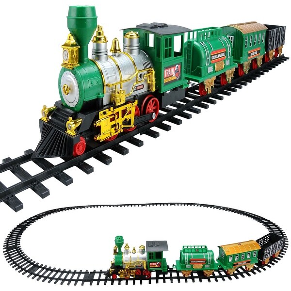 20Piece Battery Operated Lighted and Animated Classic Christmas Train Set with Sound