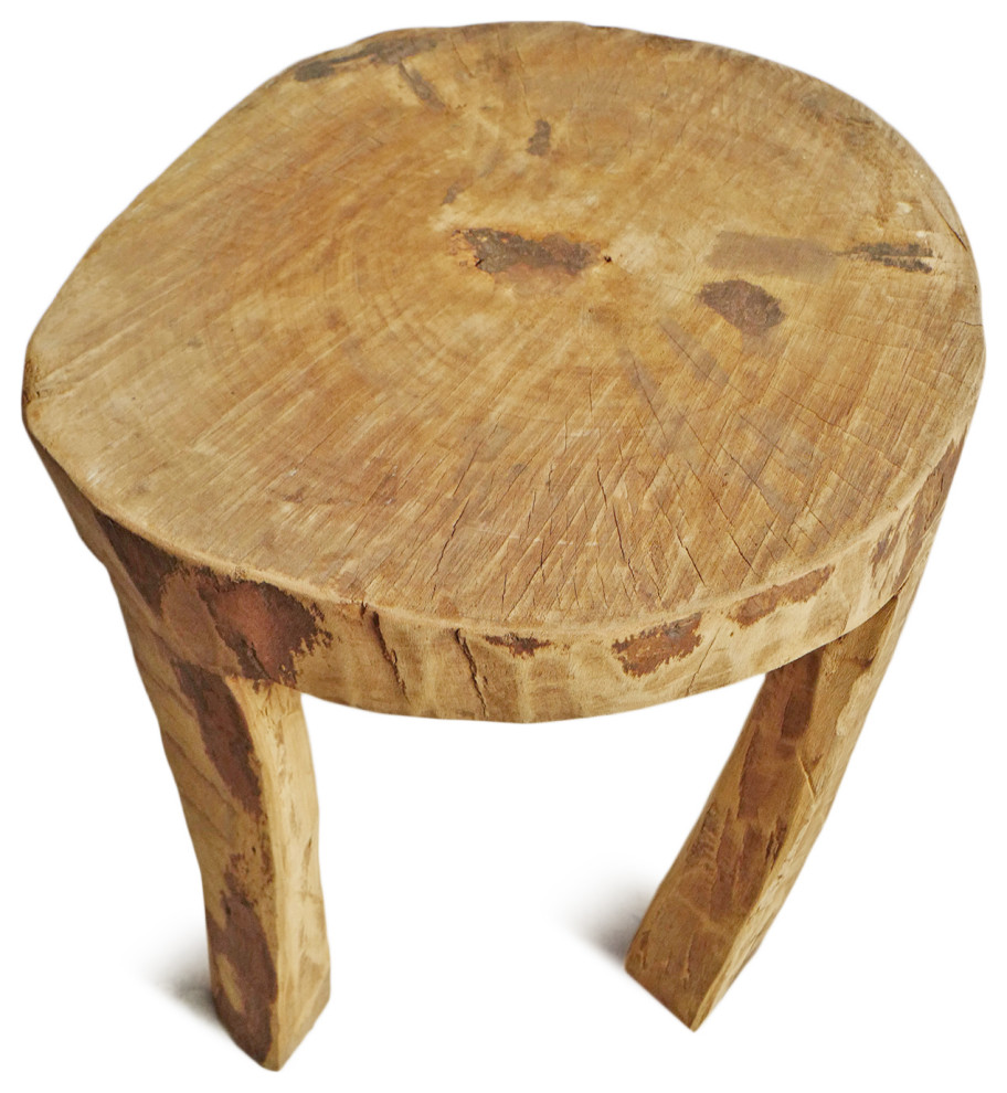 Rustic Naga Three Leg Wood Table 7   Rustic   Side Tables And End Tables   by Design Mix Furniture  Houzz