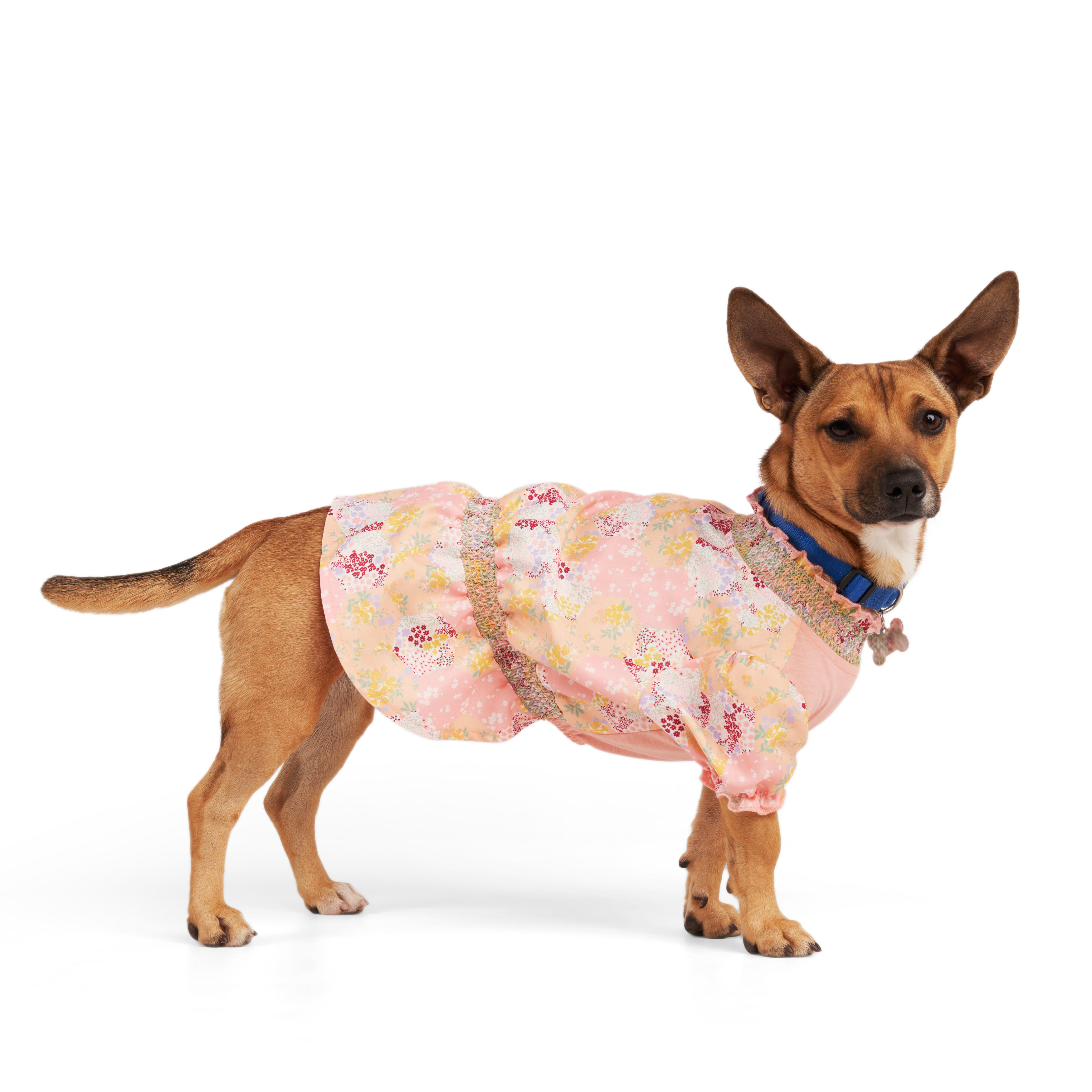 YOULY Floral Smocked Dog Top， XX-Small