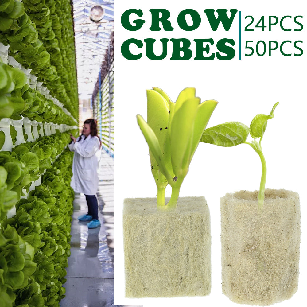 Harupink Rockwool Cubes Hydroponic Grow Media Soilless Cultivation Planting Compress Base