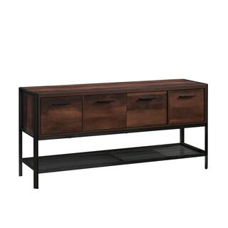 SAUDER Briarbrook 64.016 in. Barrel Oak Computer Desk Office Credenza with Doors and File Drawers 430074