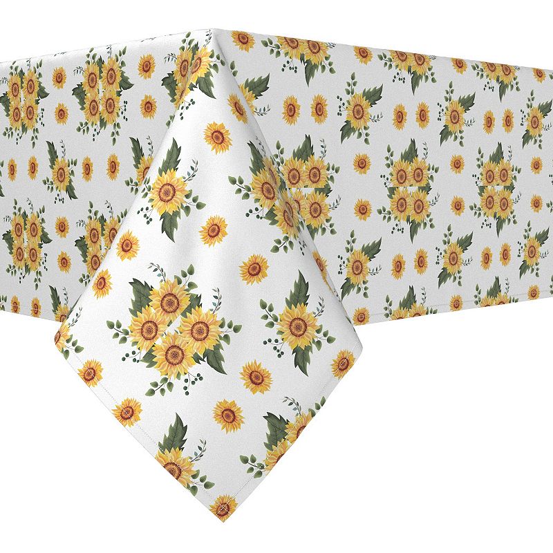 Square Tablecloth， 100% Polyester， 54x54， Sunflower Style