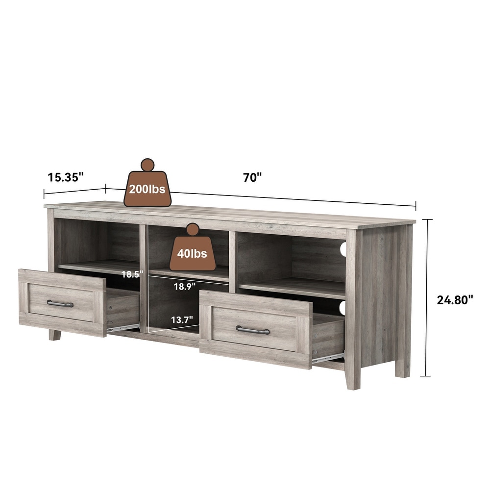 TV Stand with Ample Storage Space and 2 Drawers