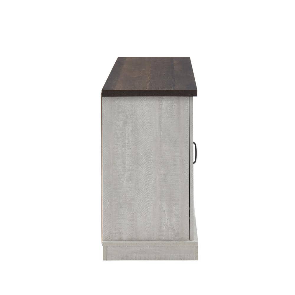 EDYO LIVING 48 in Freestanding Wooden Electric Fireplace TV Stand in Stone Gray