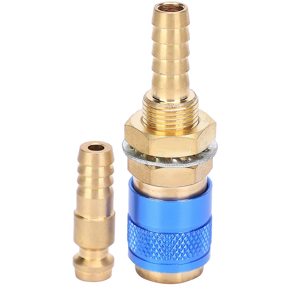 8mm Pair Of Water Cooled andamp; Gas Adapter Quick Connector Fitting For Mig Tig Welder Torch(blue )