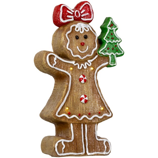 Led Lighted Gingerbread Girl Christmas Figurine