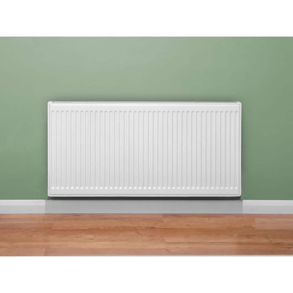 Pensotti 12 in H x 24 in L Hot Water Panel Radiator Package in White