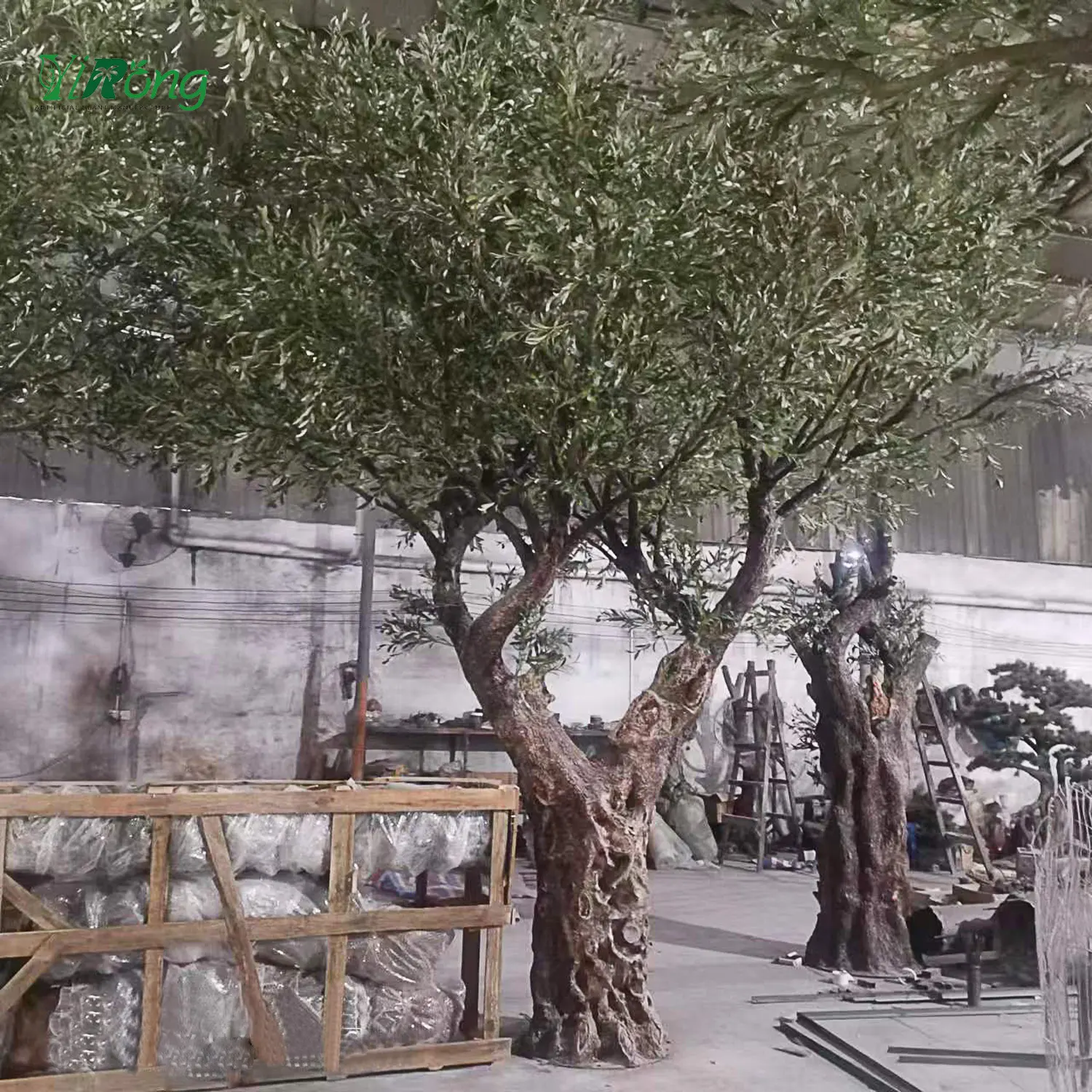 YRGLS4 Large Simulation Outdoor Shade Artificial Plastic Olive Tree Arbre Olivier Artificiel Large Big Faux Olive Tree