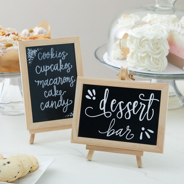 Juvale 6 pack Mini Chalkboard Signs With Easel Stand For Table Decorations Restaurant Food Display Message Boards Small Business 7x7x4 In