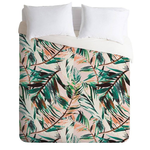 Marta Barragan Camarasa Tropical Leaf Desert Comforter amp Sham Set Green Deny Designs