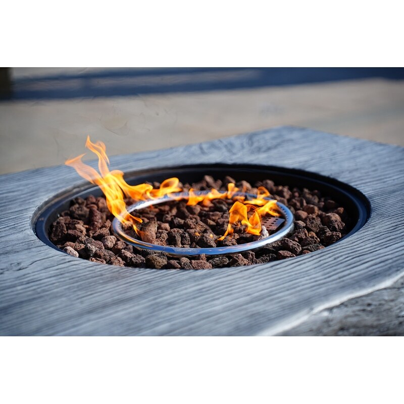 Patio Wood Coating Propane Fire Pit Table   Rectangle