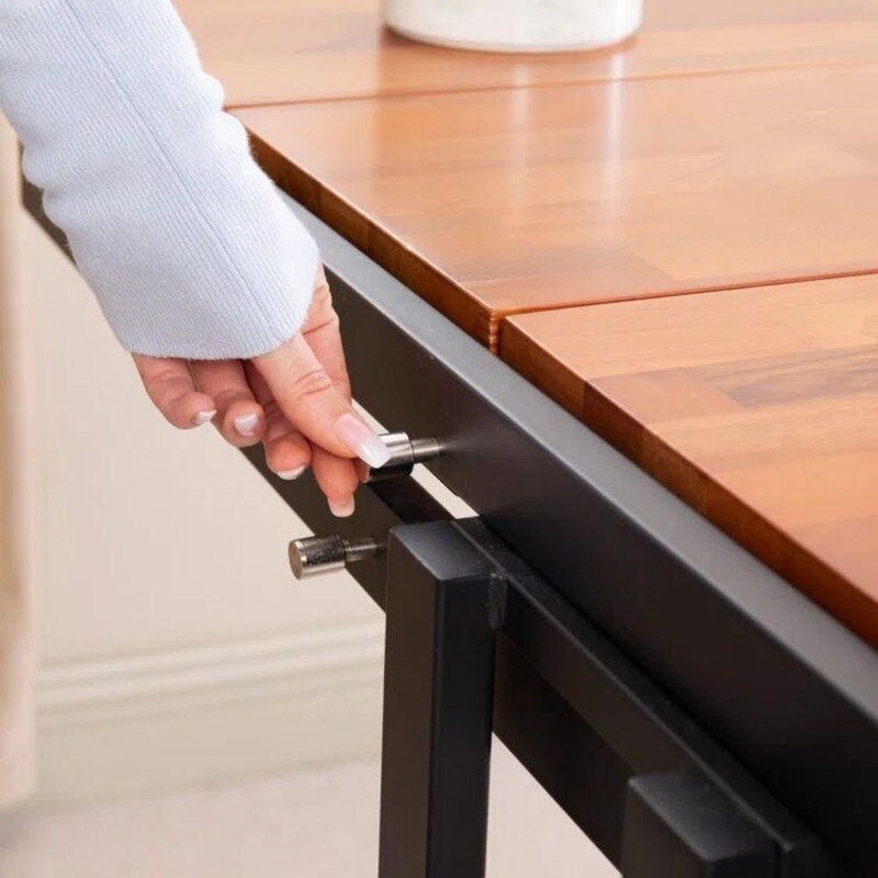 Extendable Solid Wood Dining Table and Book Shelf