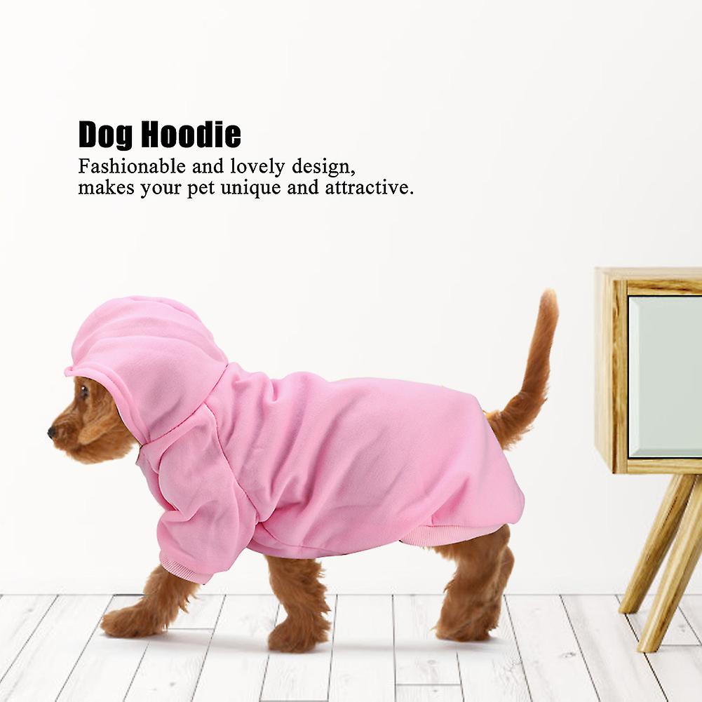 Cute Polyester Pet Winter Warm Hoodie Sweatshirt Clothes Coat For Dogs Puppy Cats(pink S)