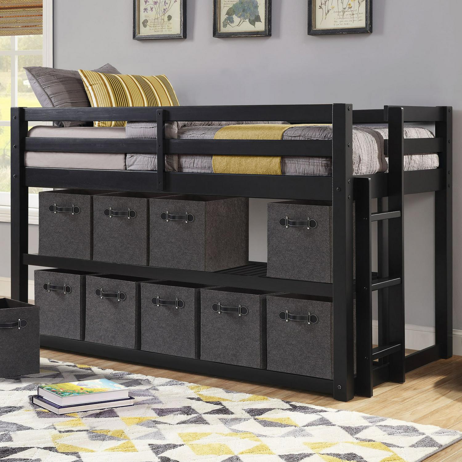 Better Homes and Gardens Greer Twin Loft Storage Bed Black  Crowdfused