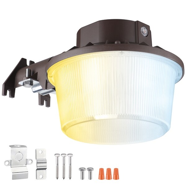 3CCT LED Barn Light， 50W Dusk to Dawn Area Lights， 3K/4K/5K， Bronze - 1PACK