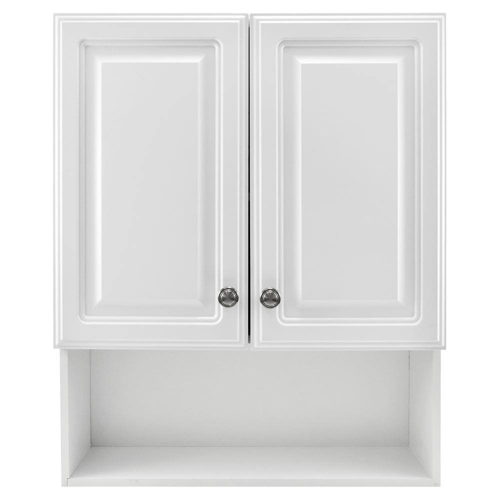 Glacier Bay 23-18 in. W x 27-78 in. H Framed Surface-Mount Bathroom Medicine Cabinet in White 45396