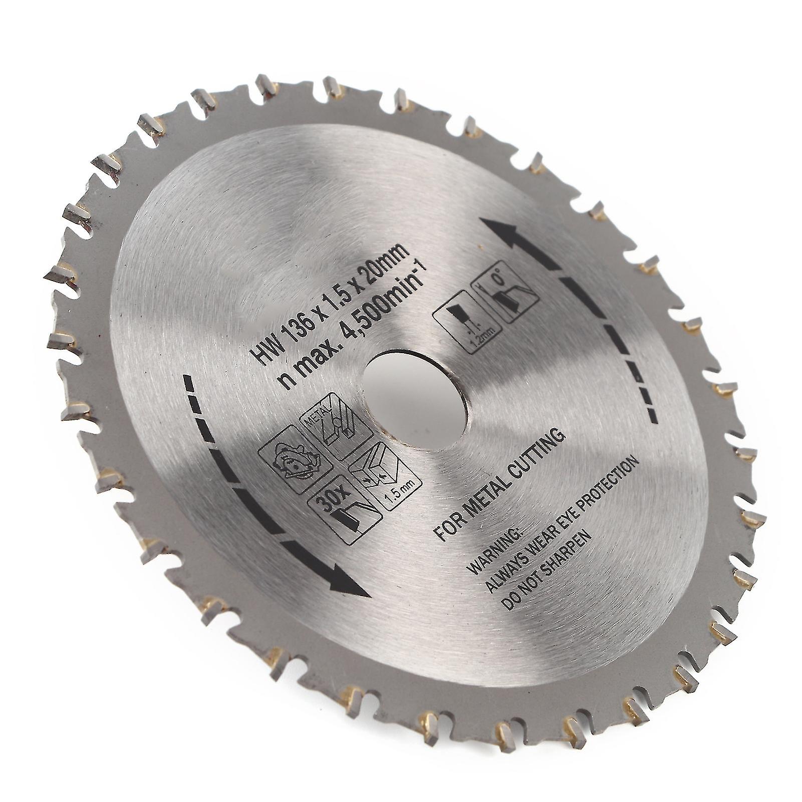 Saw Blade Circular Metal Cutting Disc Industry Hardware Tool 136 x 1.5 x 1.2 x 20 x 30T