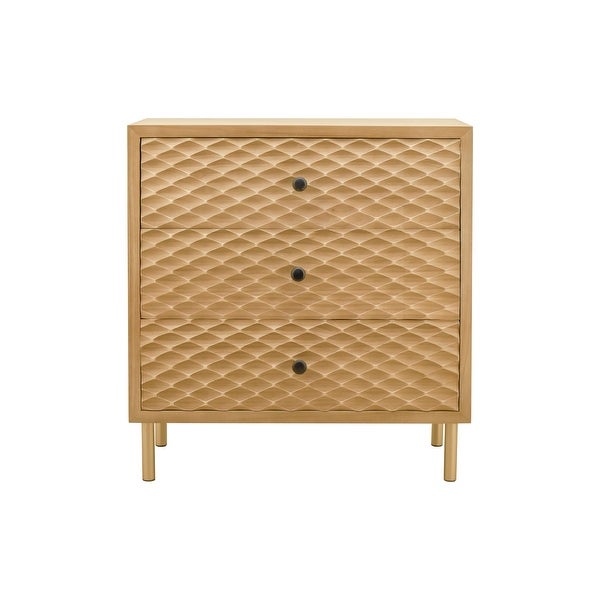 Wooden Storage Cabinet Chest with 3 Drawers - - 37857275